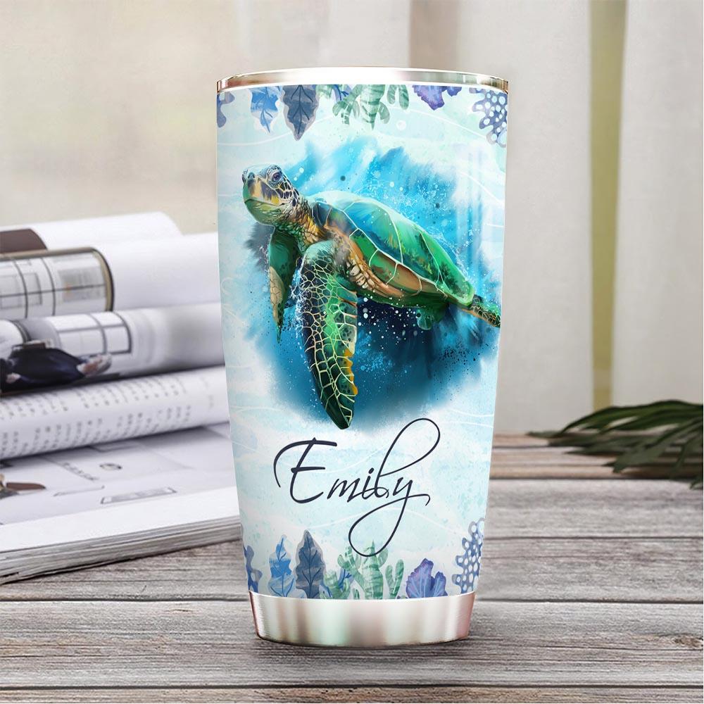 personalized turtle sea advice stainless steel tumbler 4739