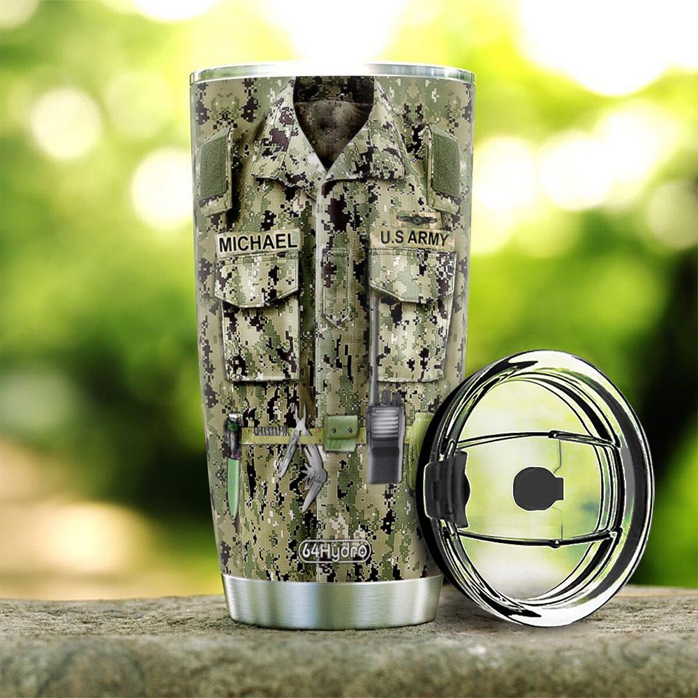 personalized us army to my husband arm stainless steel tumbler 2188