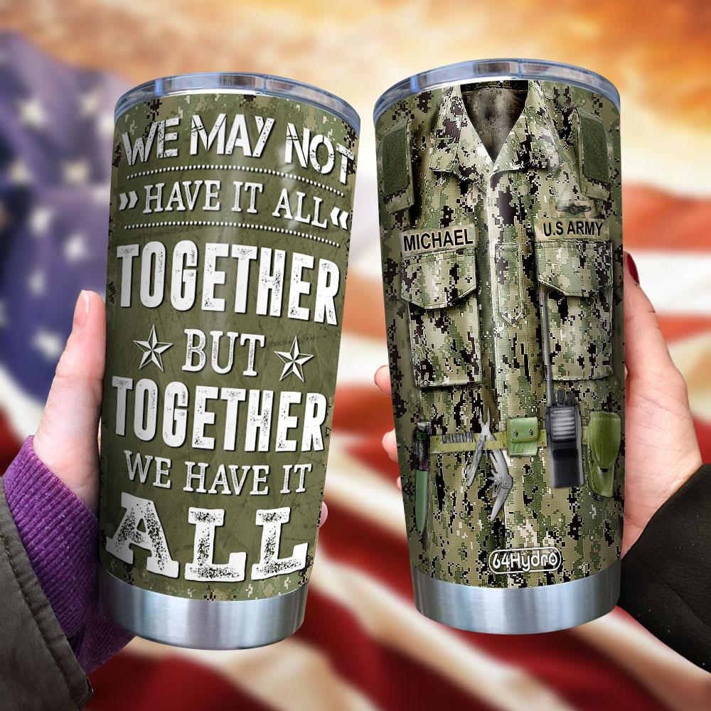 personalized us army to my husband arm stainless steel tumbler 8121