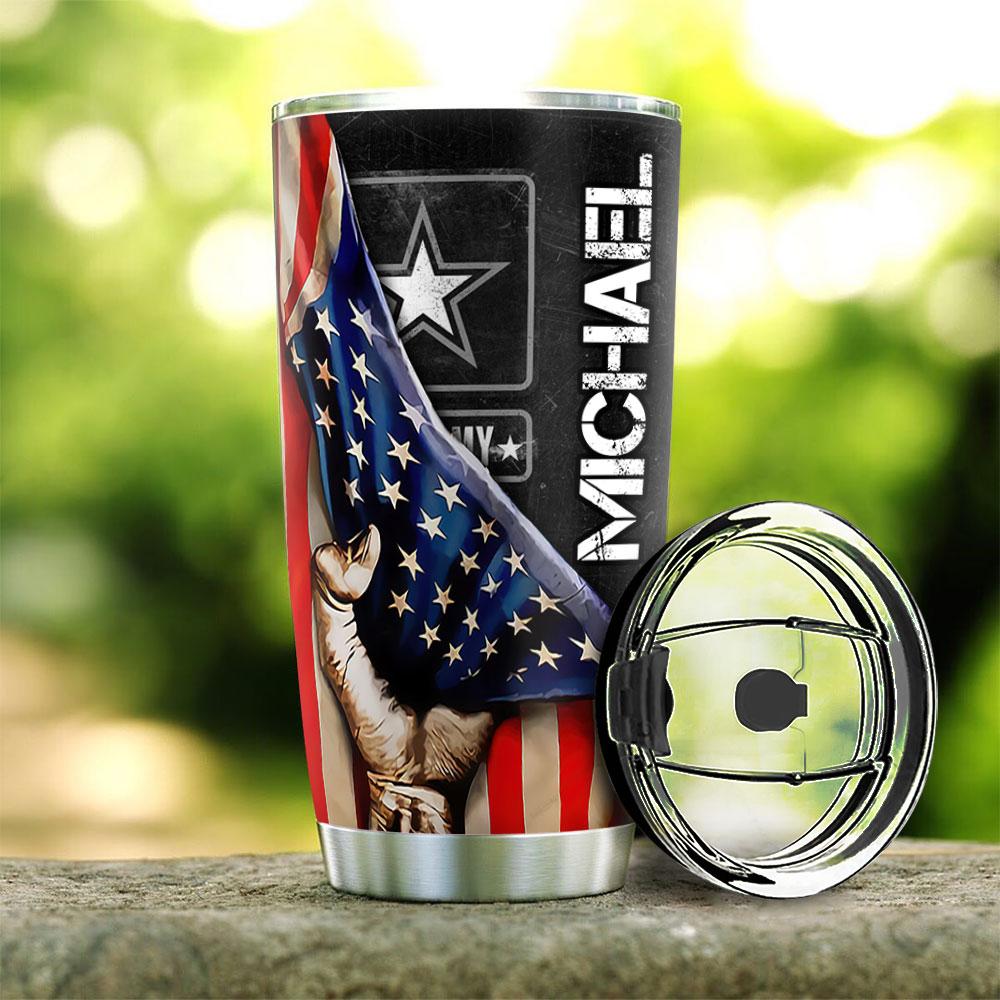 Personalized US Army Veteran VET Stainless Steel Tumbler personalized us army veteran vet stainless steel tumbler 5533
