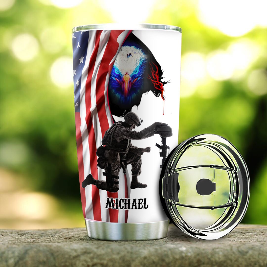 personalized veteran warrior of christ vet stainless steel tumbler 5840