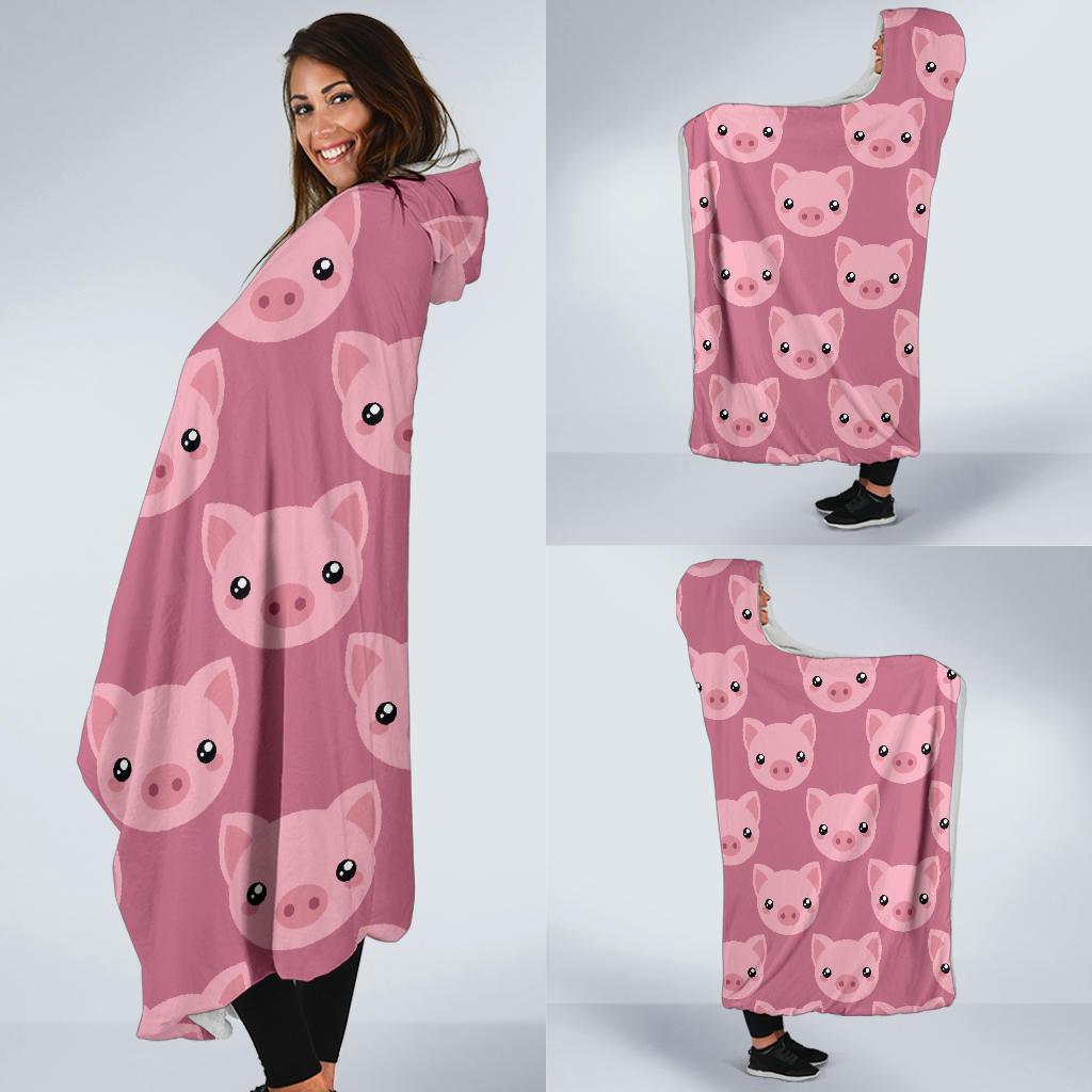 Pig Print Pattern Hooded Blanket Cloak Blanket pig print pattern hooded blanket cloak blanket 1647