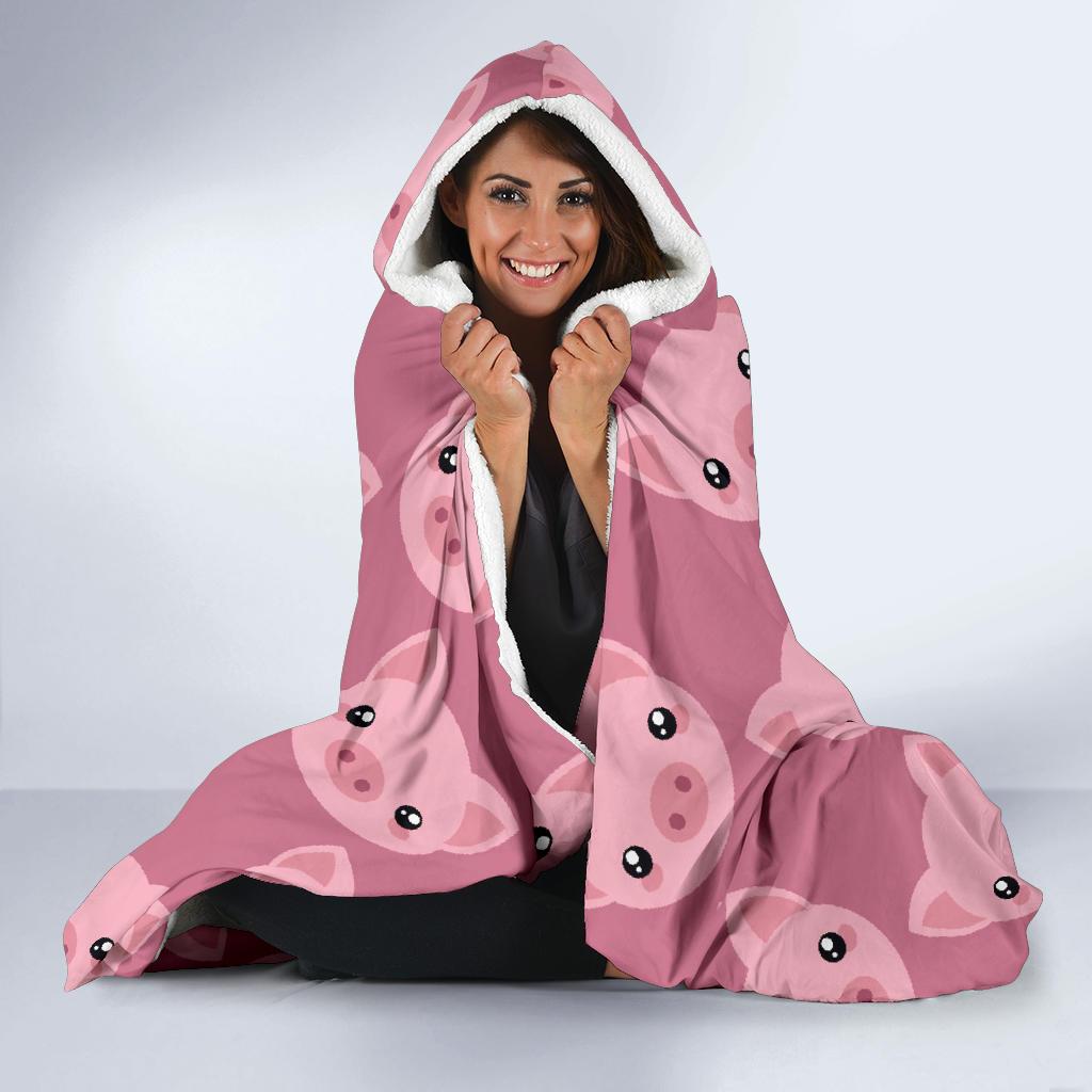 Pig Print Pattern Hooded Blanket Cloak Blanket pig print pattern hooded blanket cloak blanket 1648