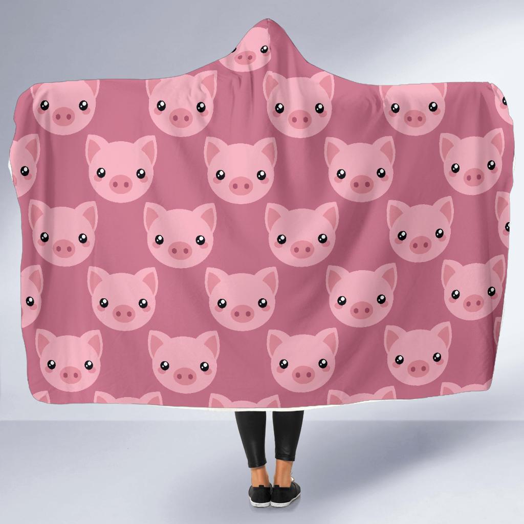 Pig Print Pattern Hooded Blanket Cloak Blanket pig print pattern hooded blanket cloak blanket 6092
