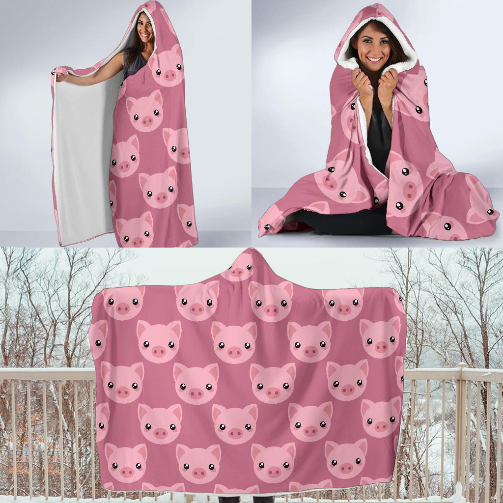 Pig Print Pattern Hooded Blanket Cloak Blanket pig print pattern hooded blanket cloak blanket 6254
