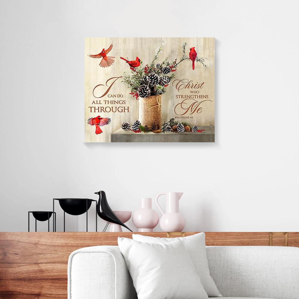 pine nuts cardinal canvas prints wall art decor 3605