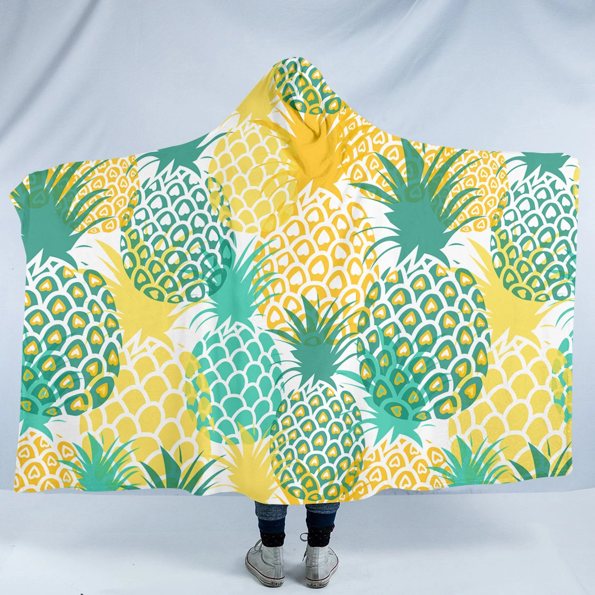 Pineapple Patterns SW0515 Hooded Blanket Cloak Blanket pineapple patterns sw0515 hooded blanket cloak blanket 5450