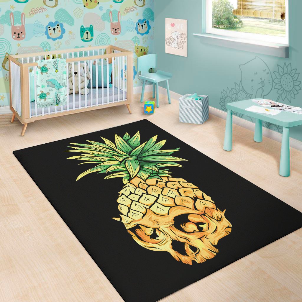 pineapple skull print area rug floor decor 3339