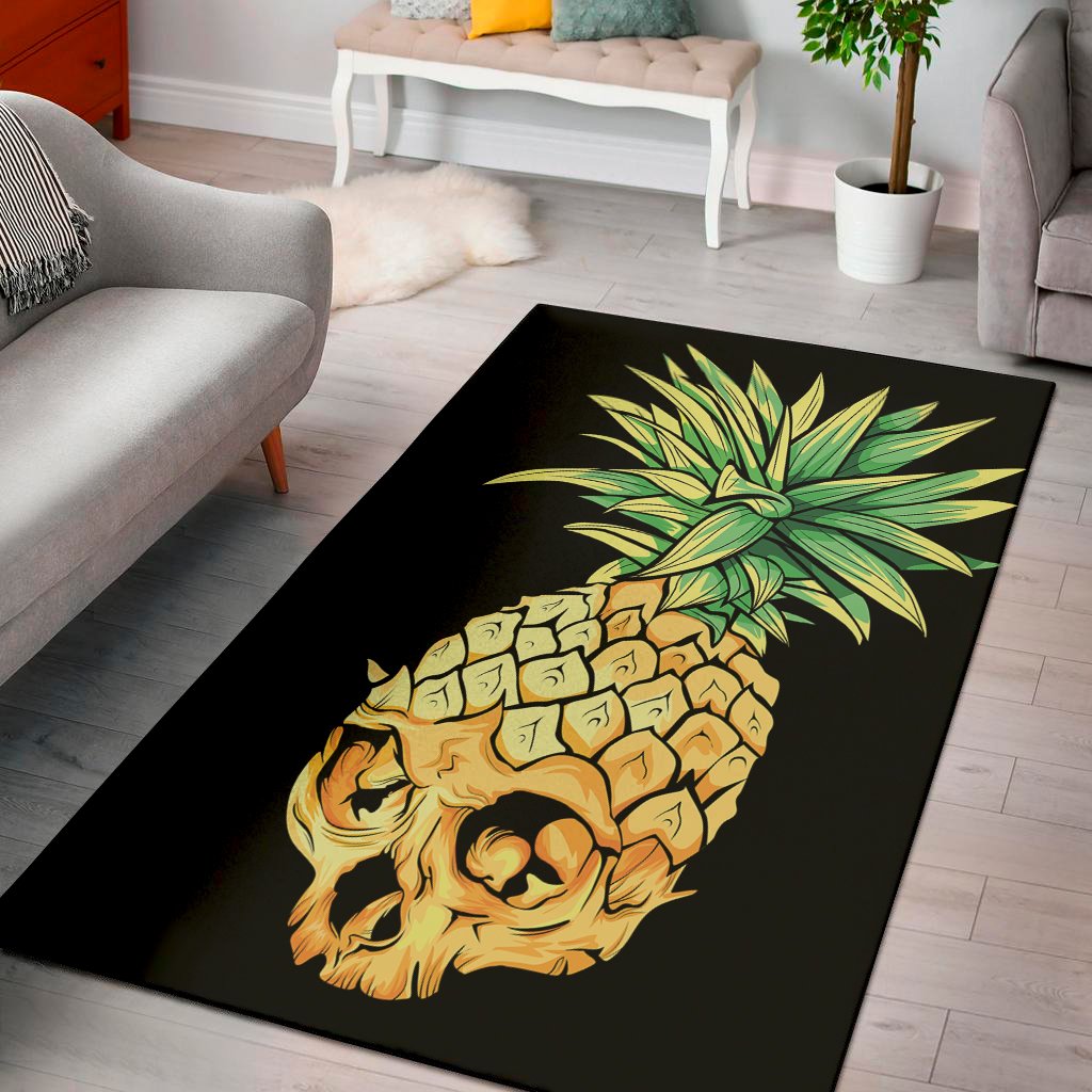 pineapple skull print area rug floor decor 7617
