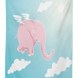 pink elephant happiness 3d printed tablecloth table decor 1205