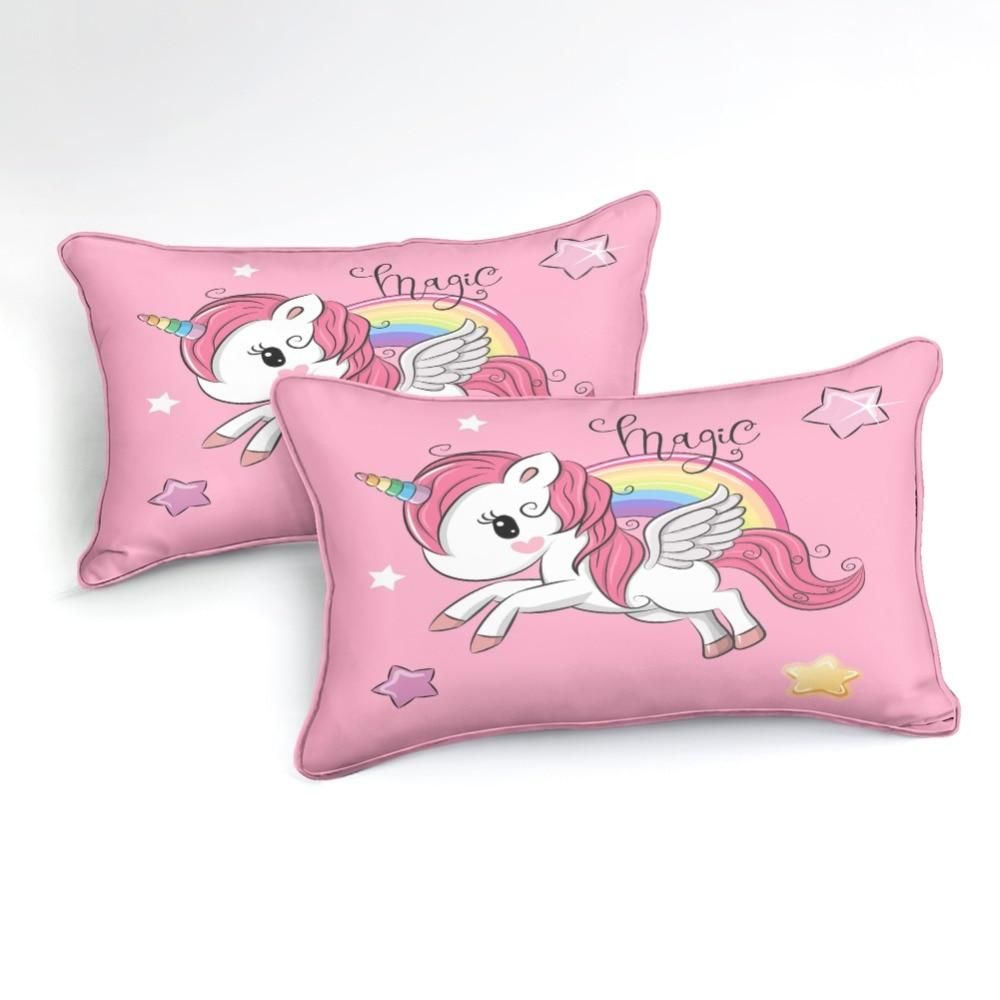pink mane magic unicorn duvet cover bedding set 4578