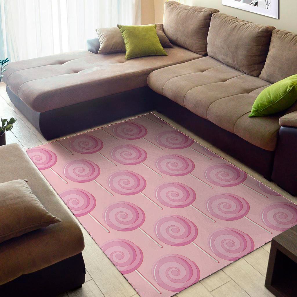 pink swirl lollipop pattern print area rug floor decor 3690