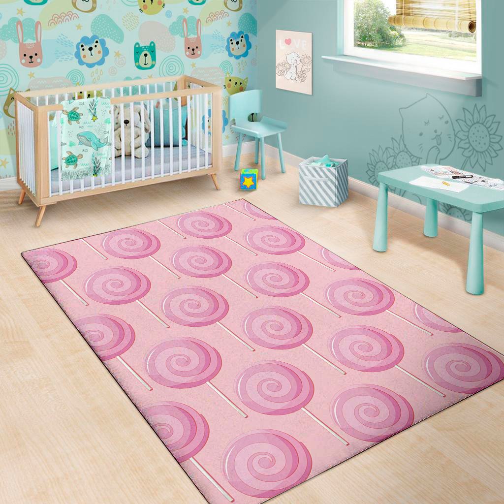 pink swirl lollipop pattern print area rug floor decor 5963
