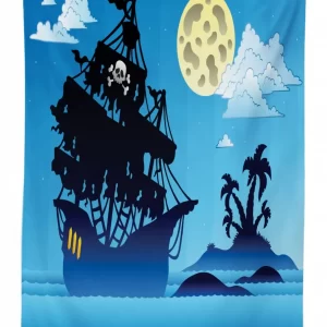 pirate ship island 3d printed tablecloth table decor 3188