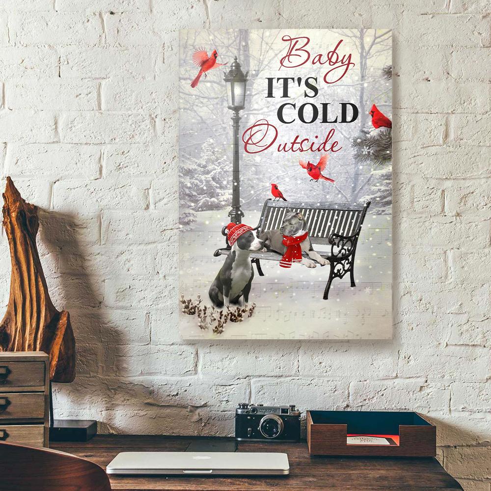 pit bull cardinal canvas prints wall art decor 6646