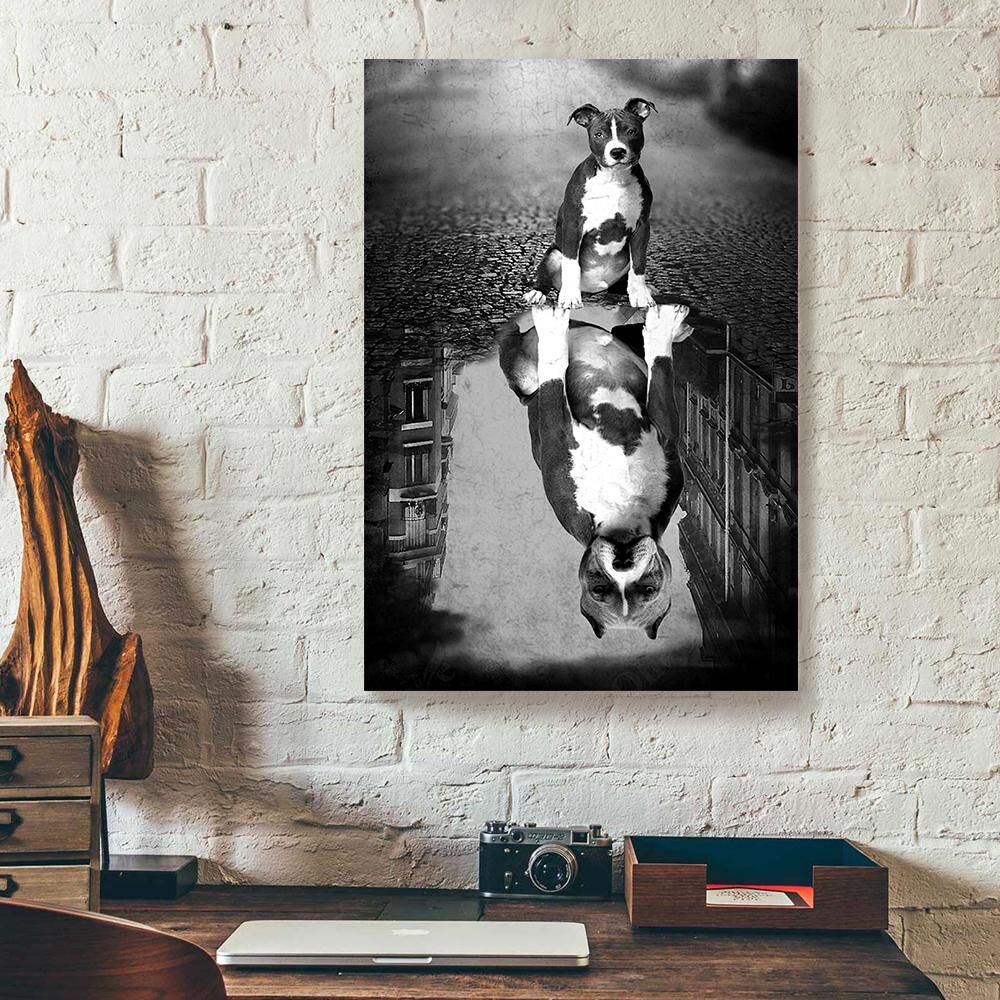 Pit Bull Dog Growing Vertical Canvas Prints - Wall Art Decor pit bull dog growing vertical canvas prints wall art decor 7001