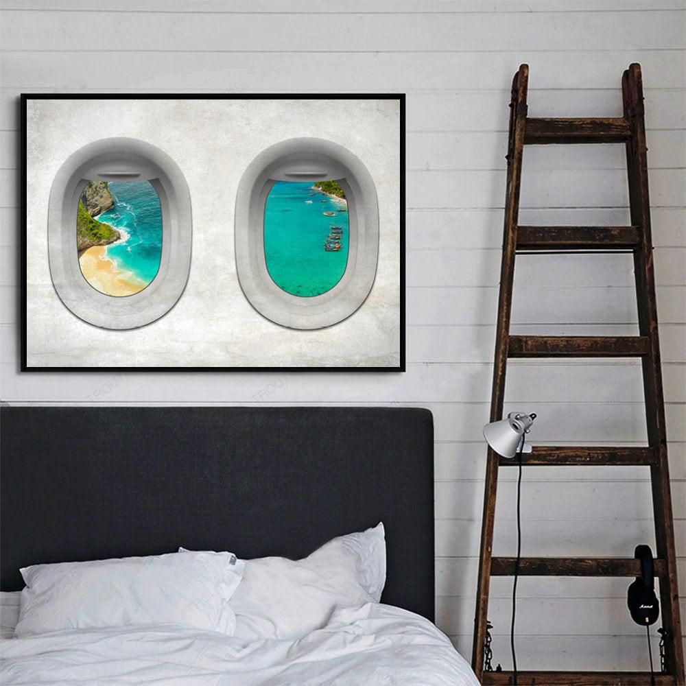 Plane View Bali Motivational Positive Canvas Print - Wall Art Decor plane view bali motivational positive canvas print wall art decor 5539