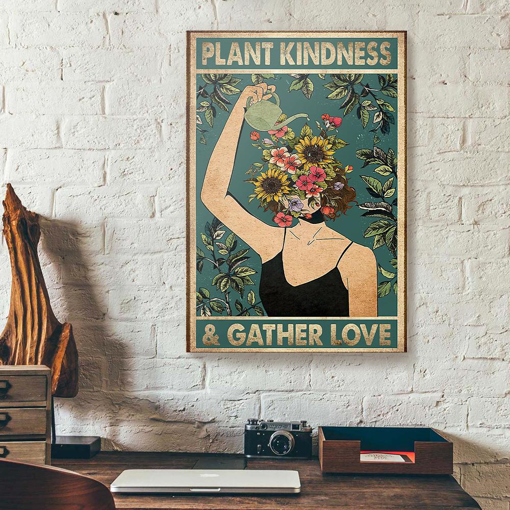 plant kindness and gather love canvas prints wall art decor 8300