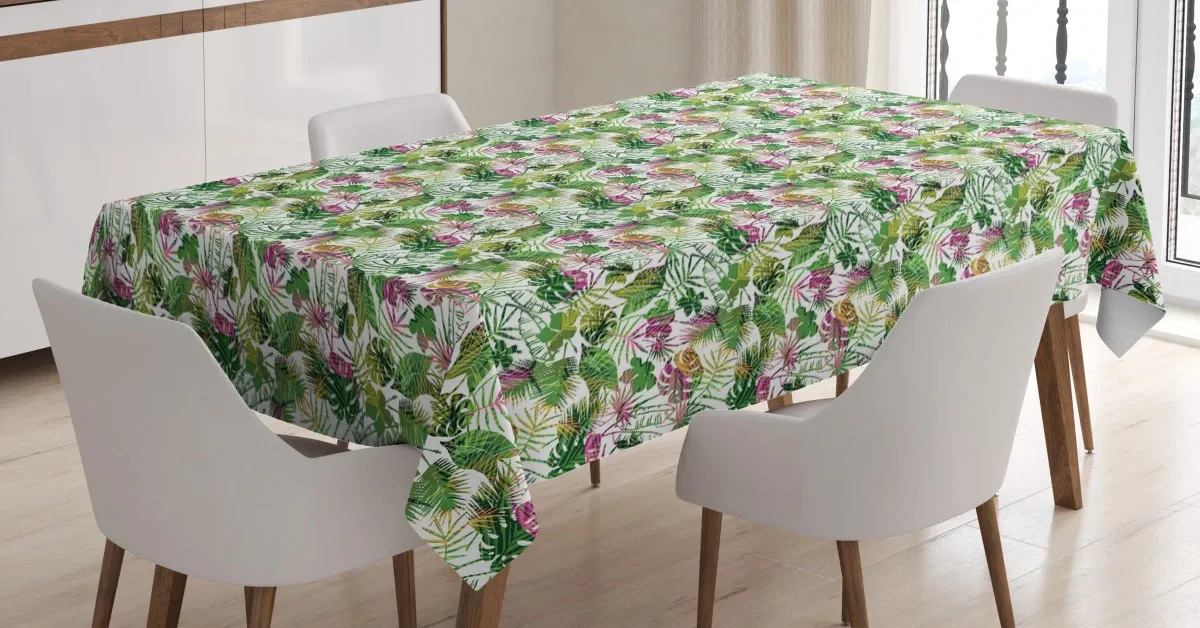 plants of hawaiian flora 3d printed tablecloth table decor 2430