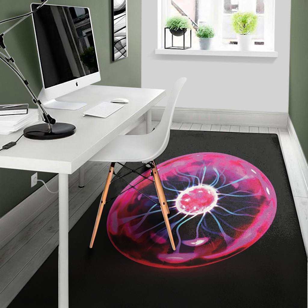 plasma ball print area rug floor decor 1669
