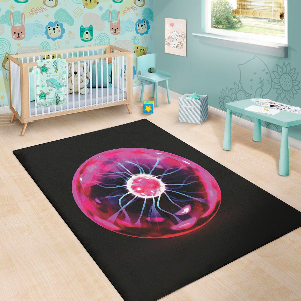 plasma ball print area rug floor decor 4891