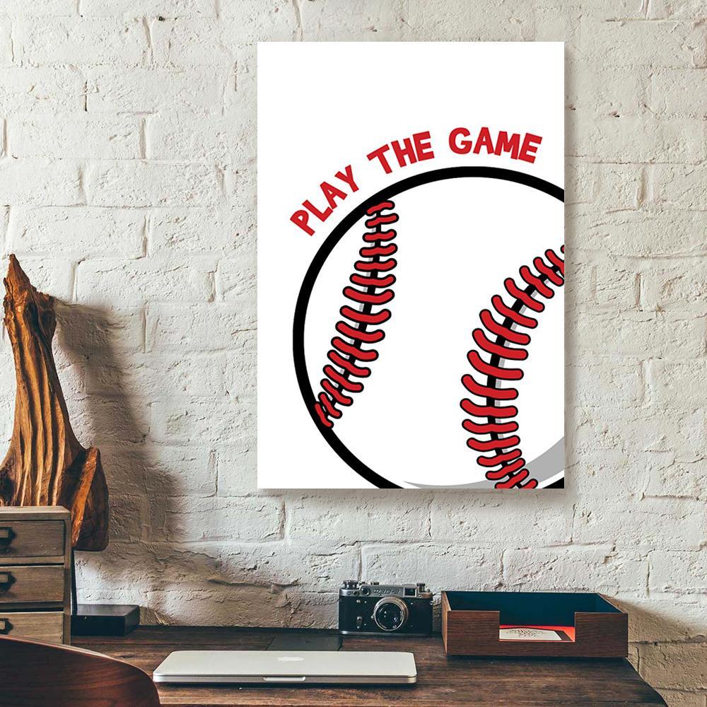 play the game baseball vertical canvas prints wall art decor 6084