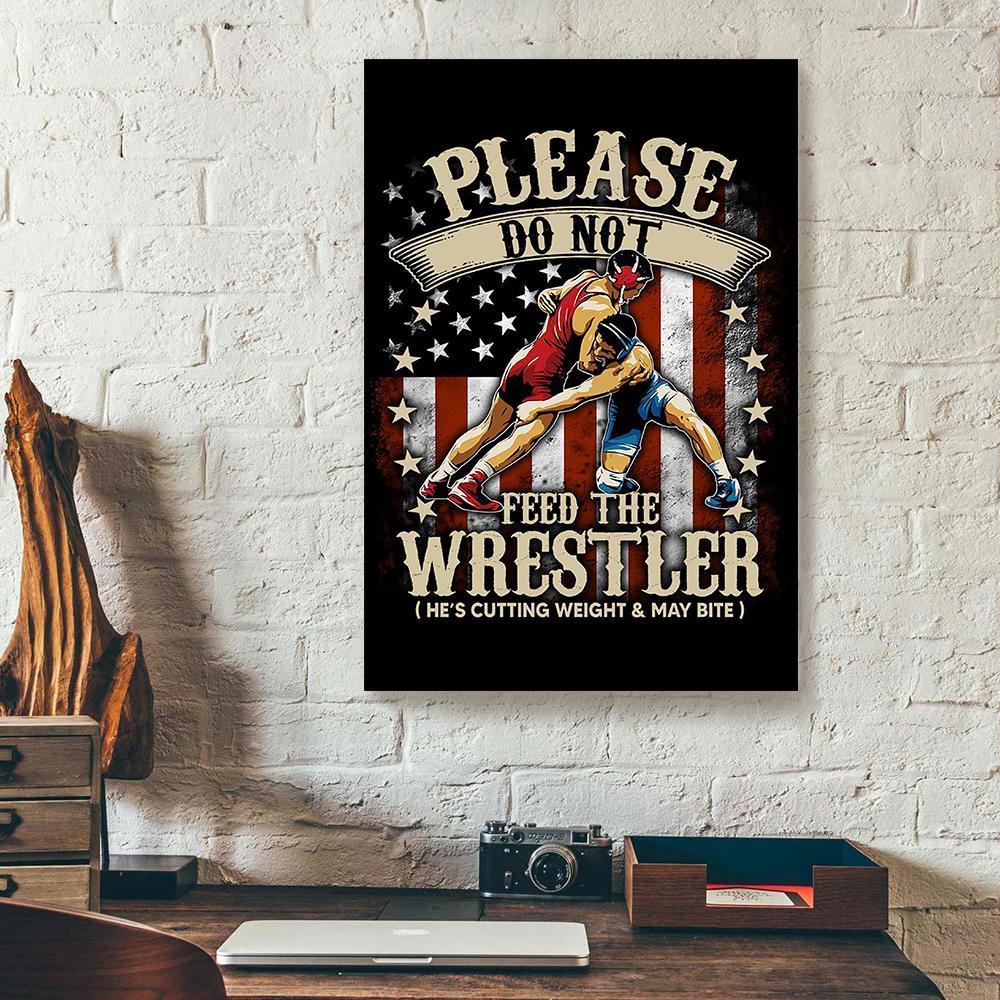 please do not feed the wrestler canvas prints wall art decor 5518