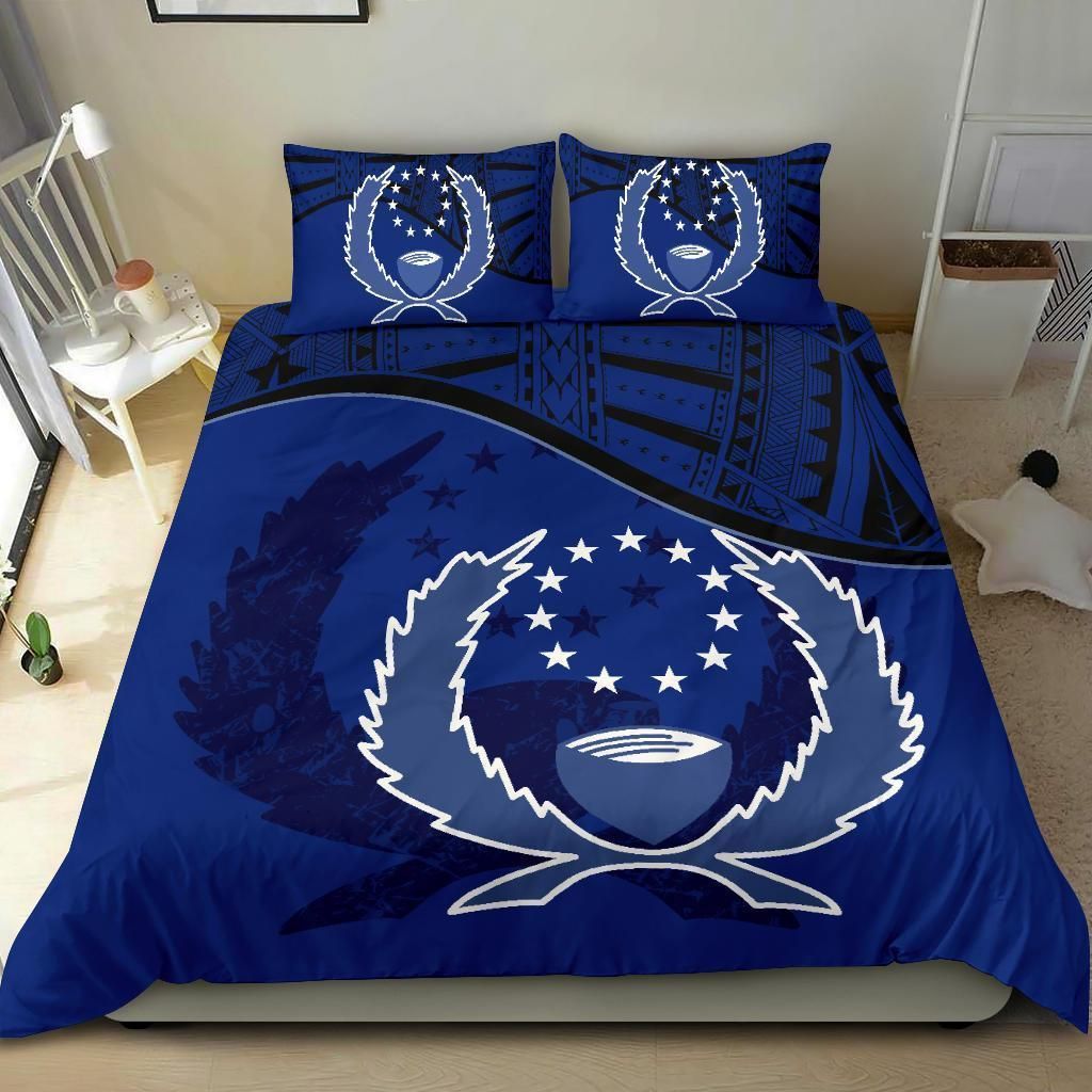 pohnpei black and blue bedding set bedroom decor 2142