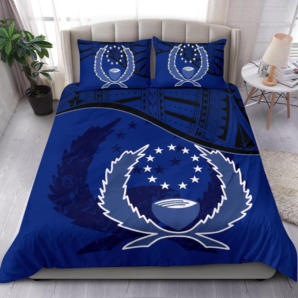 pohnpei black and blue bedding set bedroom decor 6428
