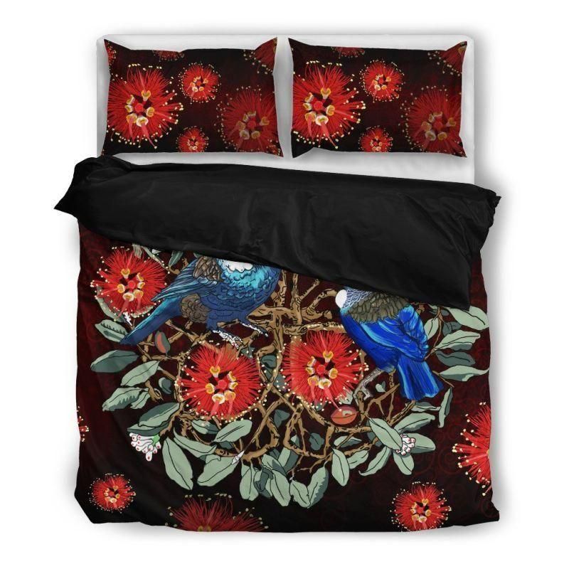 Pohutukawa And Tui Bird Of New Zealand Bedding Set Bedroom Decor