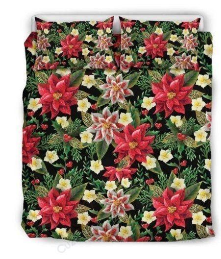 poinsettia pattern printed bedding set bedroom decor 7970