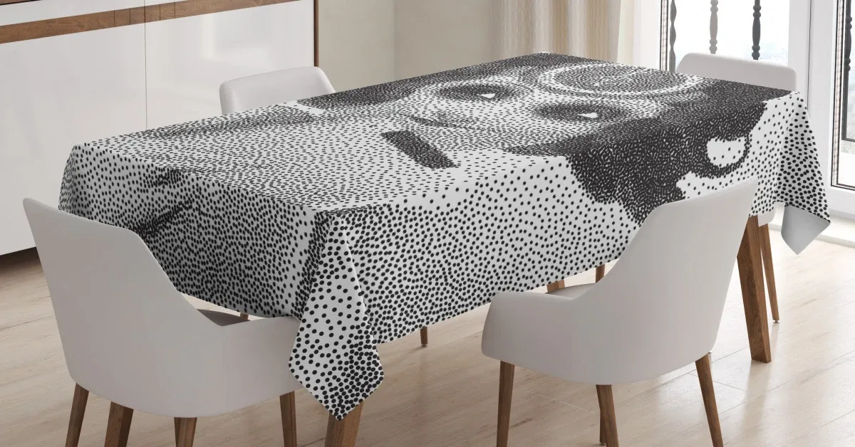 pointillistic pencil art 3d printed tablecloth table decor 4164
