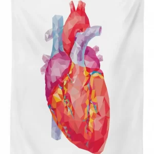 polygon art human heart 3d printed tablecloth table decor 2288