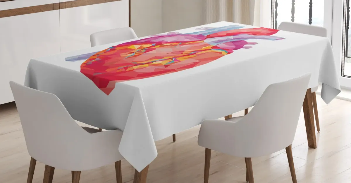 polygon art human heart 3d printed tablecloth table decor 3995