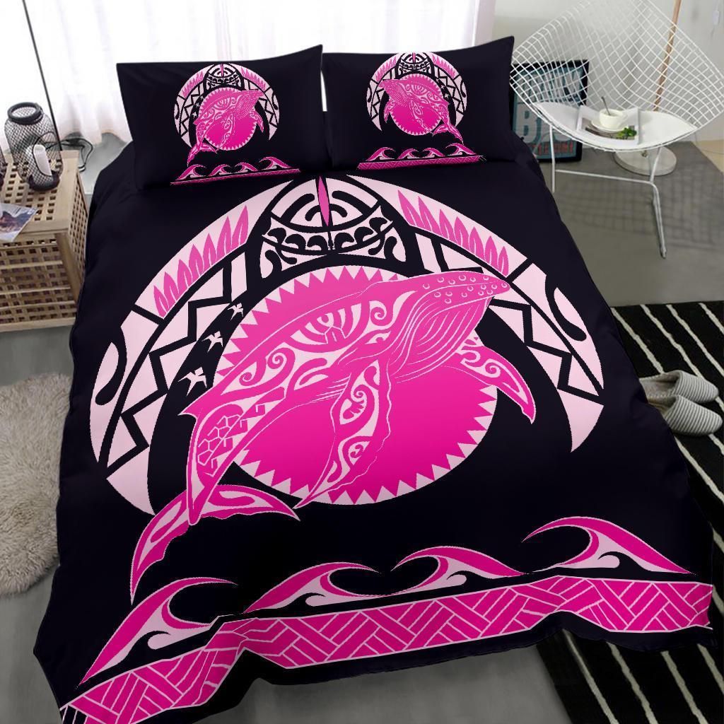 polynesian shark hawaii pink hi style duvet cover bedding set 2077