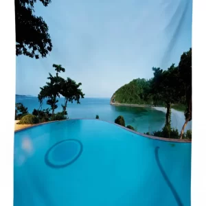 pool tropical island 3d printed tablecloth table decor 5442
