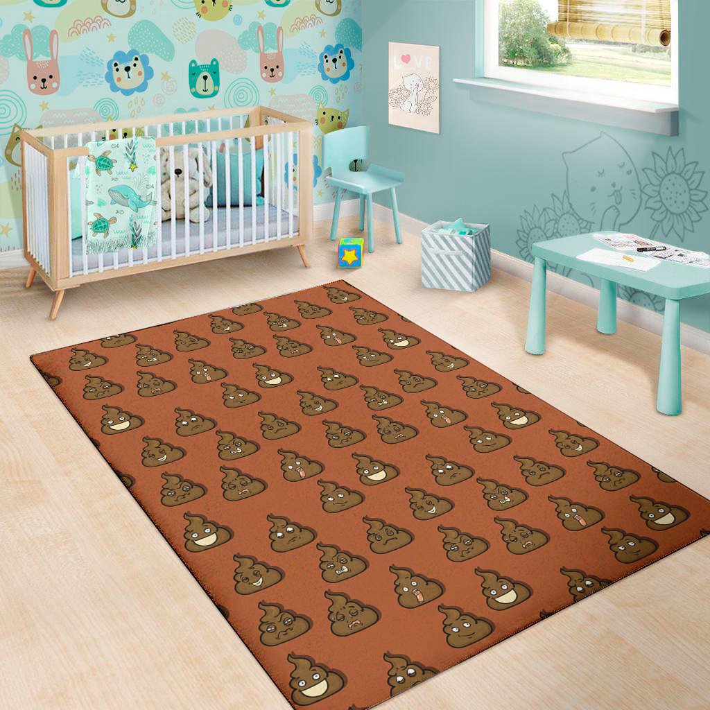 Poop Emoticons Pattern Print Area Rug Floor Decor poop emoticons pattern print area rug floor decor 1379