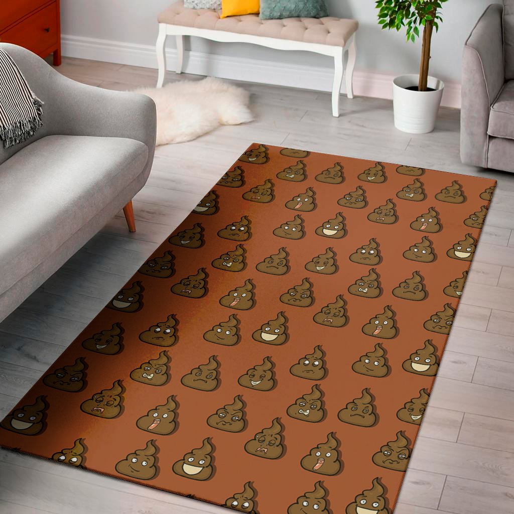 Poop Emoticons Pattern Print Area Rug Floor Decor poop emoticons pattern print area rug floor decor 5688