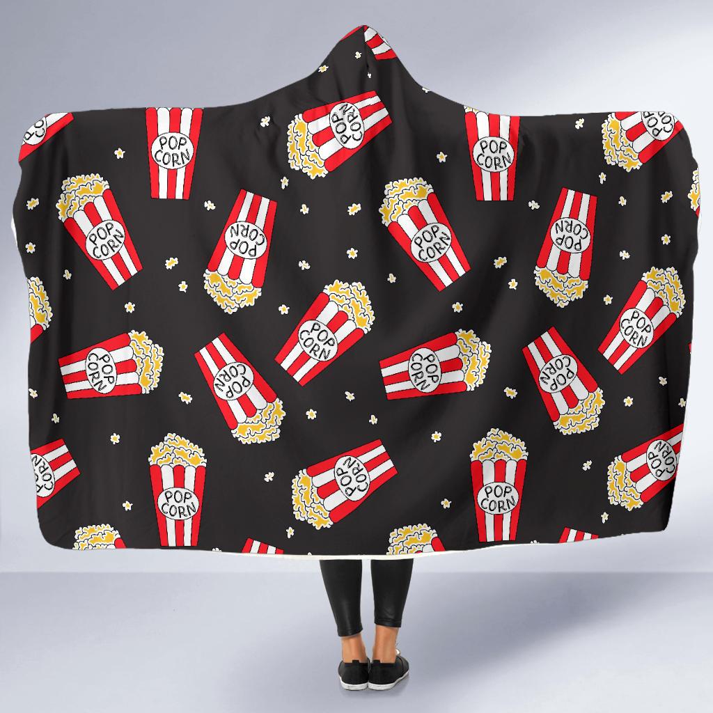 popcorn print pattern hooded blanket cloak blanket 2796