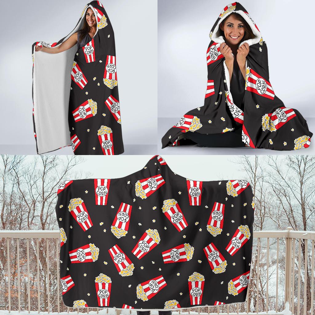 popcorn print pattern hooded blanket cloak blanket 3887