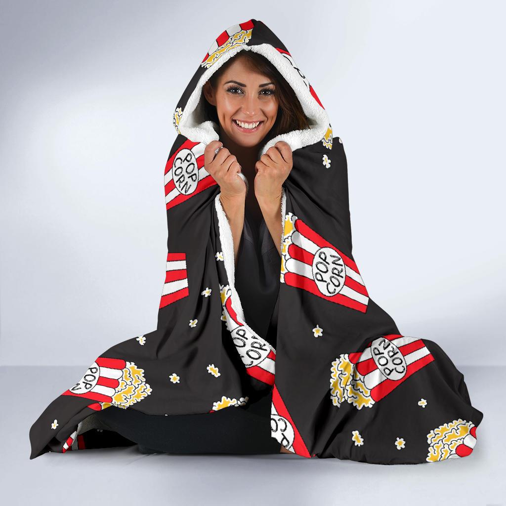 popcorn print pattern hooded blanket cloak blanket 7974