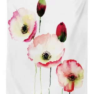 poppy vintage blossom 3d printed tablecloth table decor 3058