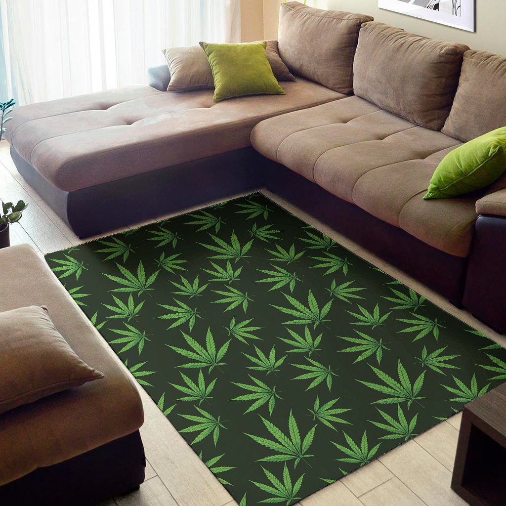 pot leaf pattern print area rug floor decor 1594