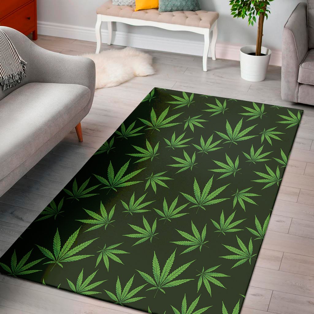 pot leaf pattern print area rug floor decor 3304