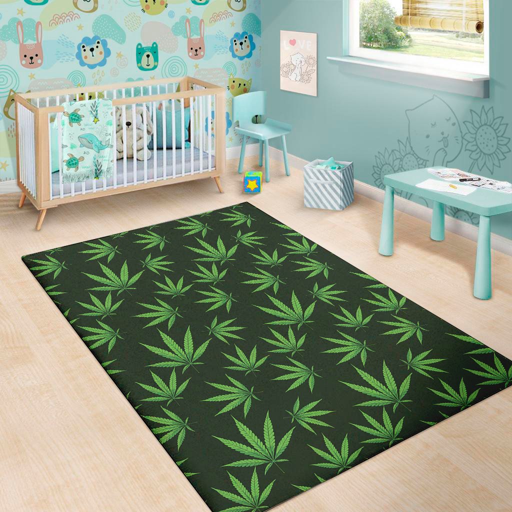 pot leaf pattern print area rug floor decor 5191