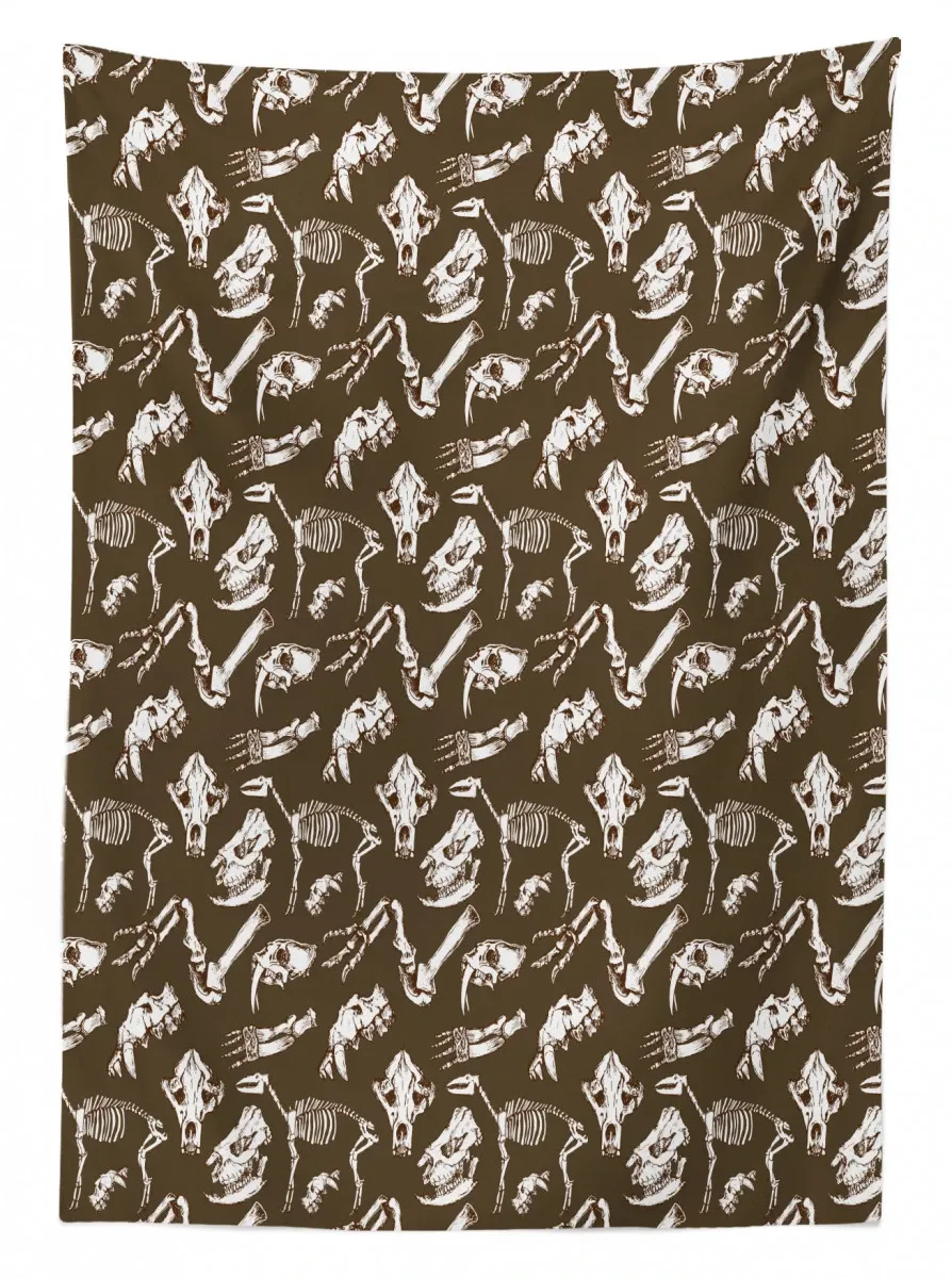 prehistoric creature bones 3d printed tablecloth table decor 6452