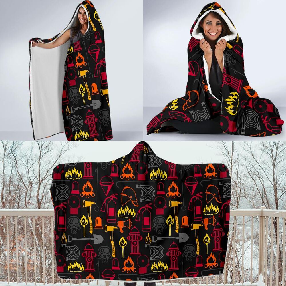 Print Pattern Firefighter Hooded Blanket Cloak Blanket print pattern firefighter hooded blanket cloak blanket 2575