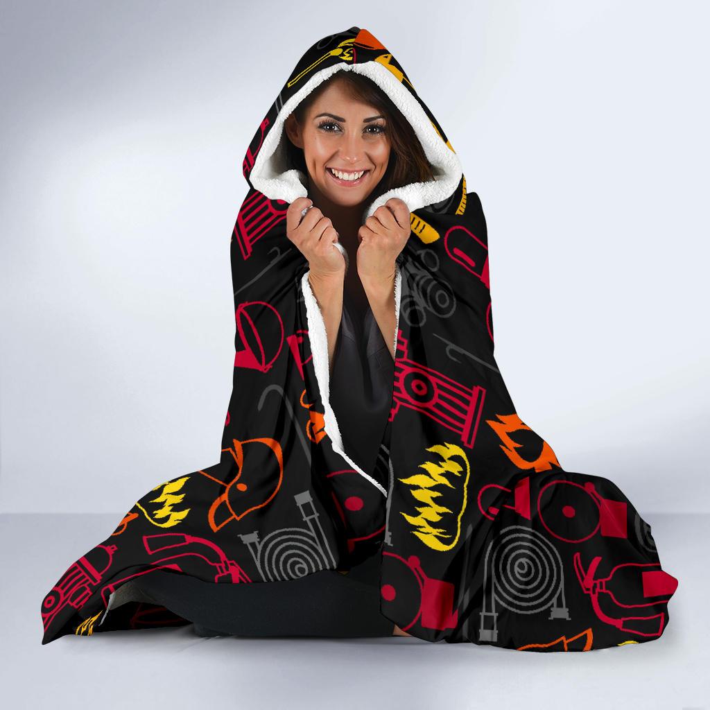 Print Pattern Firefighter Hooded Blanket Cloak Blanket print pattern firefighter hooded blanket cloak blanket 5659