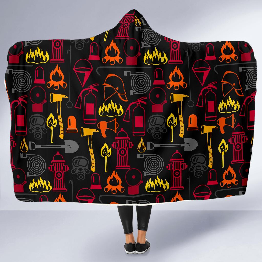 Print Pattern Firefighter Hooded Blanket Cloak Blanket print pattern firefighter hooded blanket cloak blanket 5722