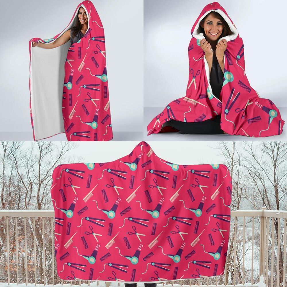 Print Pattern Hair Stylist Hooded Blanket Cloak Blanket print pattern hair stylist hooded blanket cloak blanket 7427